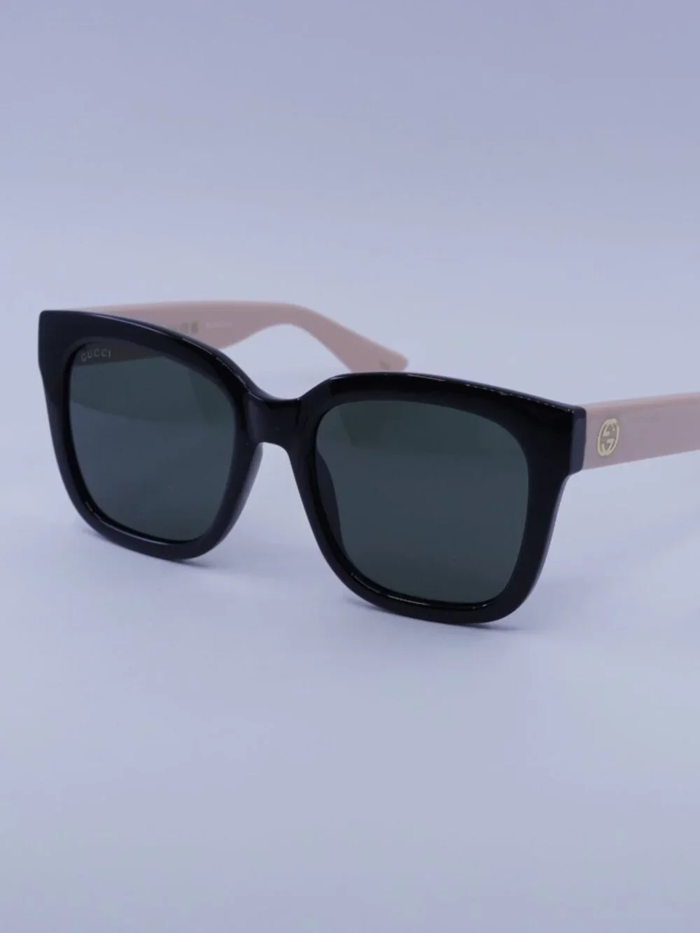 Gucci GG1338S 006 Sunglasses Black / Pink Square Frame, Grey Lenses